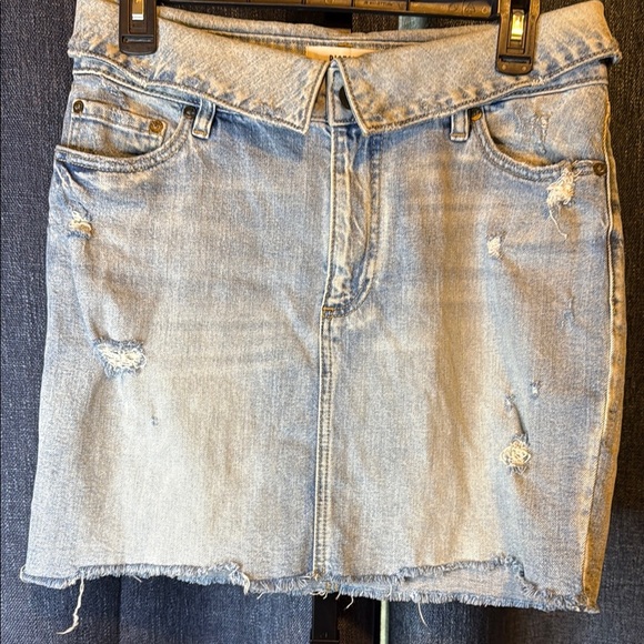Pistola Light Blue Distressed Pencil Skirt - Picture 1 of 5